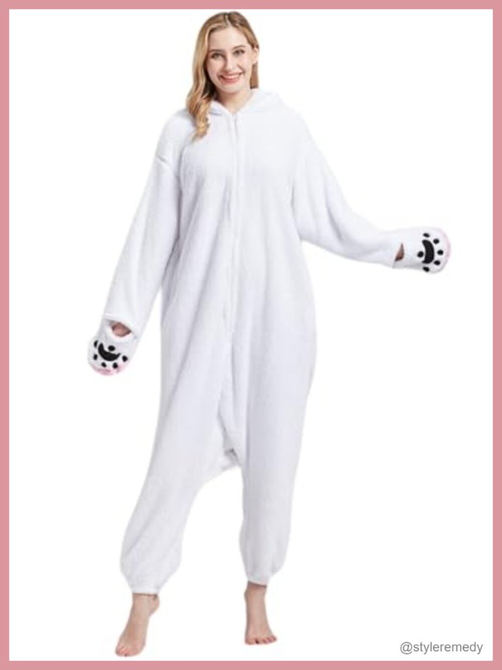 Adult Animal Onesie Cosplay Halloween Costume Polar Fleece One-Piece Pajama - Picture 4 of 6